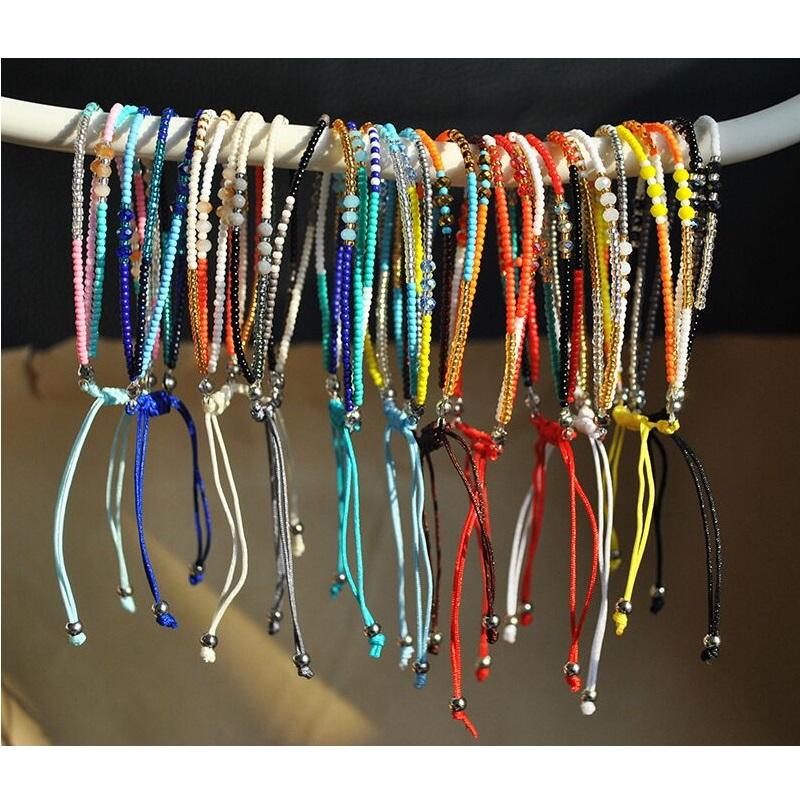 Colorful Seed Bead Bohemian Charm Bracelets Ethnic DIY Handmade Crystal Beaded Friendship Bracelet for Women Beach Jewelry