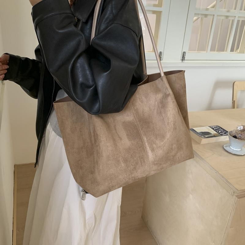 Bag Women's Large Capacity 2025 New High-end Sense Portable Shoulder Big Bag, College Students Commuting Tote Bag In Class