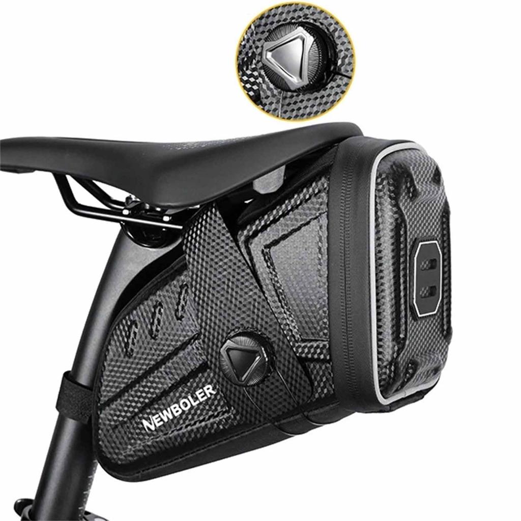 Rear Bag with Water Bottle Rack – Hard   Saddle Bag, Seat Cushion, Tool Storage for Mountain & Road Bikes