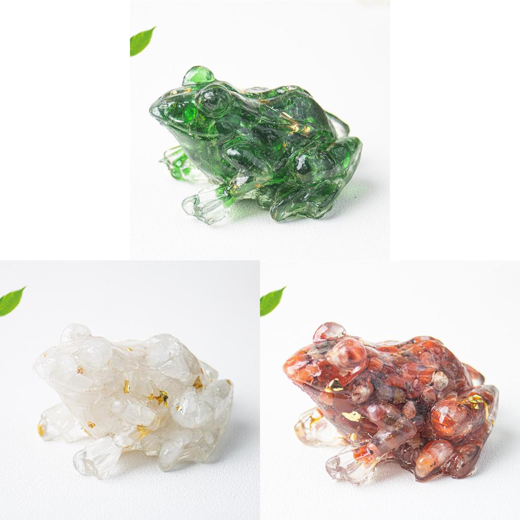 Crystal Resin Frog Aquarium Decor With Cute Design For Office Desk And Gift