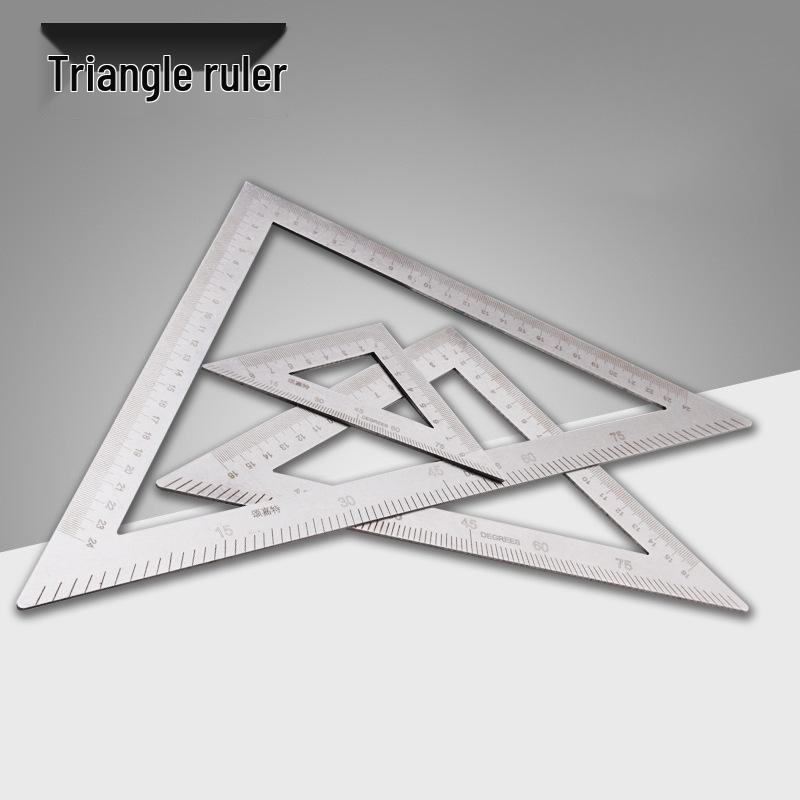 Stainless Steel 90° & 45° Right Angle Triangle Ruler for Woodworking & Decoration
