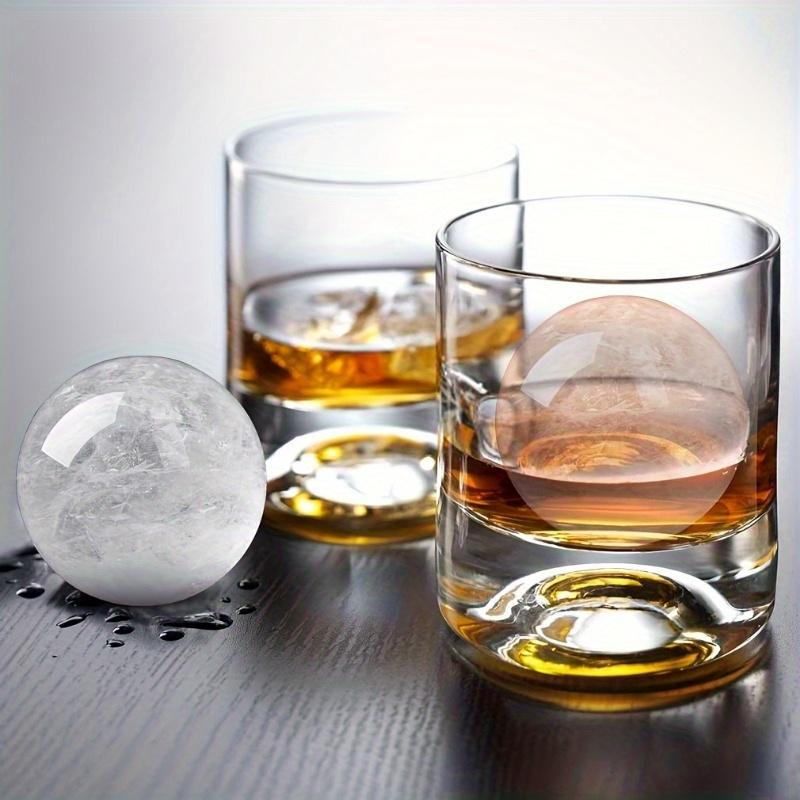 Sada 4 kusů forem na ledové koule ze silikonu a polykarbonátu, Velké kulaté formy na led s víčkem a trychtýřem 2 v 1, Vhodné pro whisky, koktejly a nápoje