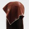 Retro Caramel Floral Embroidered Headscarf – Triangle/Square Wrap