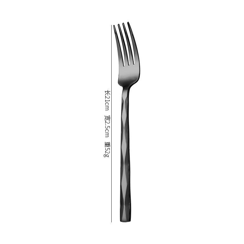 410 Stainless Steel Diamond Handle 5-Piece Tableware Set: Knife, Fork, Spoon for Steak/Western Food in Gift Box