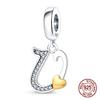 Lettera A-Z in Rame Ciondolo Alfabeto Perline Nome Adatte ai Braccialetti Originali Ciondoli per Donne Fai da Te Pendente Creazione Gioielli