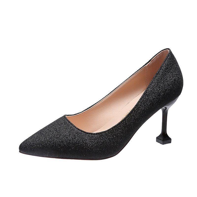 Wedding shoes women's new bridal shoes sequined versatile dress high heels stiletto low heels wedding shoes crystal shoes