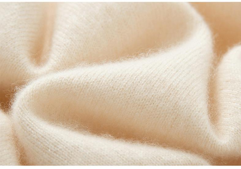 Women's Pure Cashmere High Neck Sweater with Rolled Hem