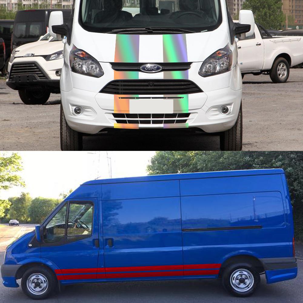 4Pcs/Lot Car Stickers For Ford Transit MK6 MK7 Tuning Accessories Protection Camper Van Sport Graphics Vinyl Hood Engine Decals
