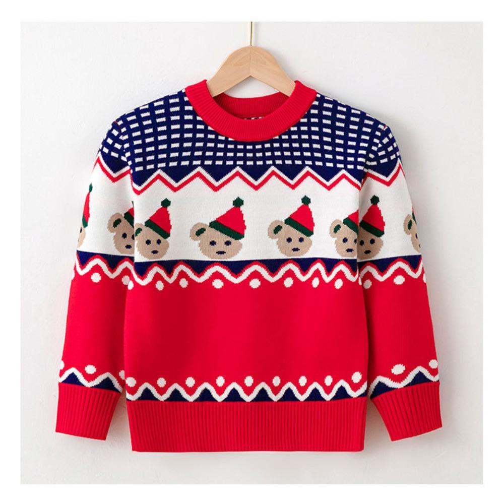 New Children's Christmas Sweater Collection: Girls' and Boys' Autumn/Winter Cartoon Pullover Knitwear
