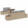 Garden Sofa Set with Cushions 6 Pcs Beige and Light Grey
