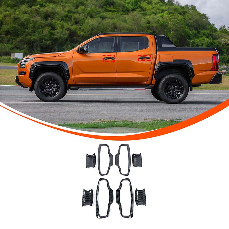 ABS Carbon Fibre For Mitsubishi Triton L200  2024 Interior Accessories Window Switch Steering wheel Gear Shift Panel cover
