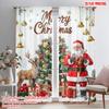 2pcs,2D Plane Printing Curtains Roller Blinds Winter Festivity Scene Polyester Fabric (without Rod) Versatile All Use for Living