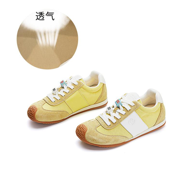 Leather Women's Autumn New Crooked Head Sports Retro Women's Casual Versatile Little White Shoes Women