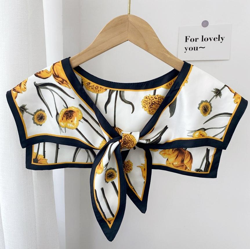 New Design Floral Shawl Fake Collar Women Detachable Collars Big Lapel False Collar Shoulder Wrap Scarf Clothing Accessories