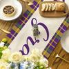 Artoid Mode Iris Stripes Mardi Gras Carnival Table Runner, Seasonal Holiday Kitchen Dining Table Decoration for Home Party Decor 13x72 Inch