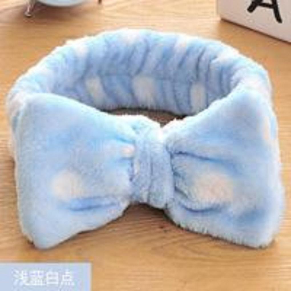 Women Bowknot Design Hairband Makeup Face Washing Hair Coral Velvet Hairband