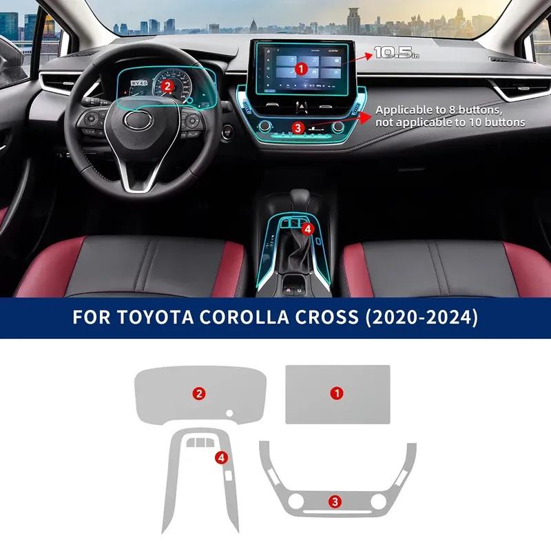 Interior TPU Film for Toyota Corolla Cross 2024 Car Protective Sticker 10.5in Navigation Screen Anti-scratch