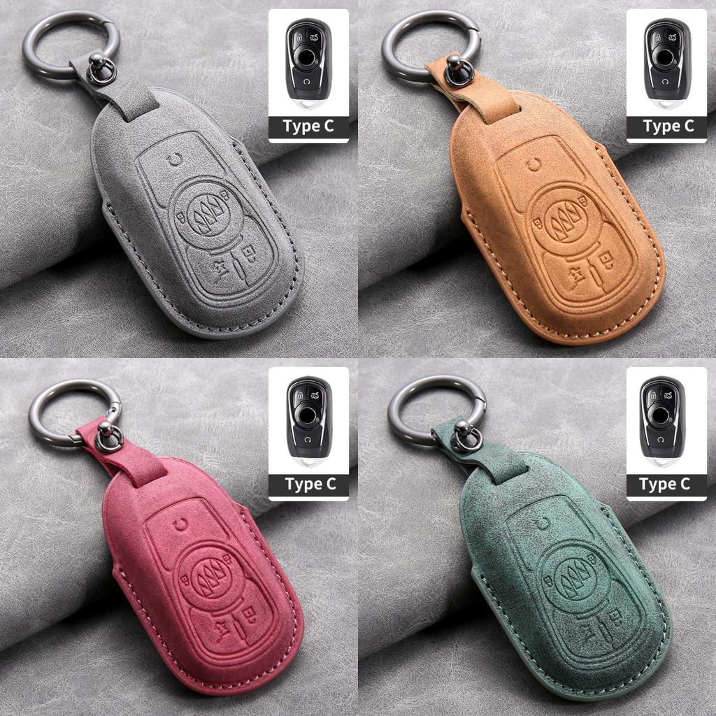 Leather Car Remote Key Case Cover Shell for Buick Verano Envision Avenir Lacrosse Regal Encore Excelle Enclave Anthem Cascada