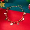 Christmas Choker Cane Reindeer Santa Claus Gift Box Tree Snowman Crystal Bead Fringe Pendant Necklace For Women Men Holiday Gift