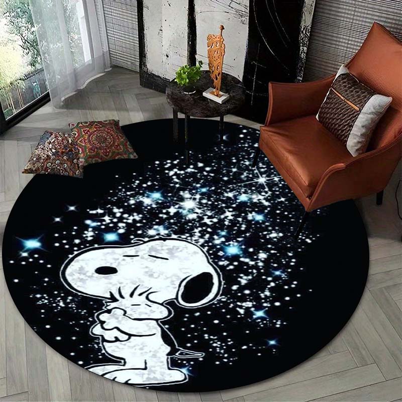 Lucky Red Rose Printed Round Carpet Anti Slip and Easy To Clean Ideal Carpet for Home or Vacation Homes Durable and Affordable