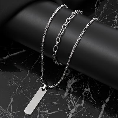 Stainless Steel Bracelet Minimalist Style Geometric Smooth Necklace Hip-Hop Personality Titanium Steel Jewelry Set