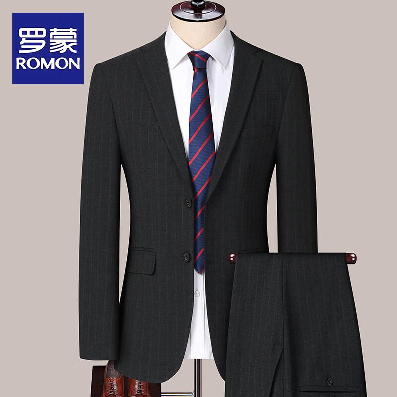 ROMON Men's Business Casual Striped Blazer Jacket