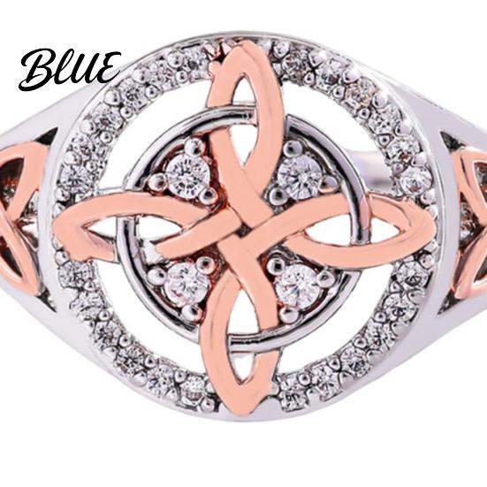 Cubic Zirconia Ring Women Handmade Wizard Knot Finger with Nature