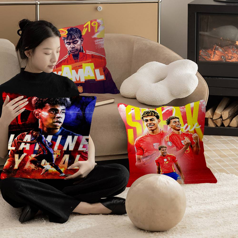 Popular Football Stars L-Lamine Y-Yamal Pillow Cover Design Cushion Cover Decor Holiday Decorati