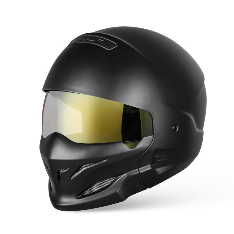 Vintage-Style Motorcycle Helmet With Bluetooth Support 3C Certified ABS Full Face Adults