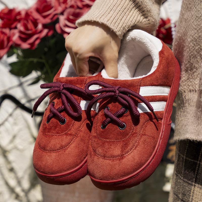 Mingsheng Thick-soled Cotton Slippers 2025 New Indoor Non-slip Thermal Bag and Slippers for Winter Wear