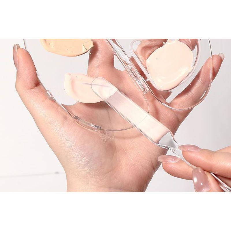 YOUSHA - Transparent Plastic Makeup Mixing Palette / Spatula / Set