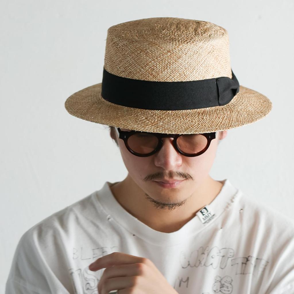 Bao Cancan Straw Fedora Straw BAO BOATER HAT M [Reck Hatter] Hat, Hat, Hat, Hat, Hat, Spring, Summer, Autumn, Gentleman's Hat, Men's RH-212