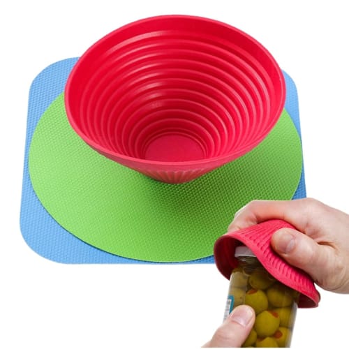 JP Number Silicone Cap Opener for Jar, Can, and Plastic Bottle Lids, Jam, and Wine (Set of 3)