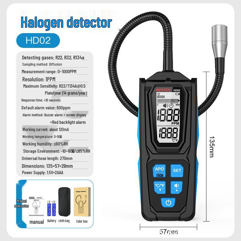 HD02 Halogen Freon Refrigerant Gas Leak Detector