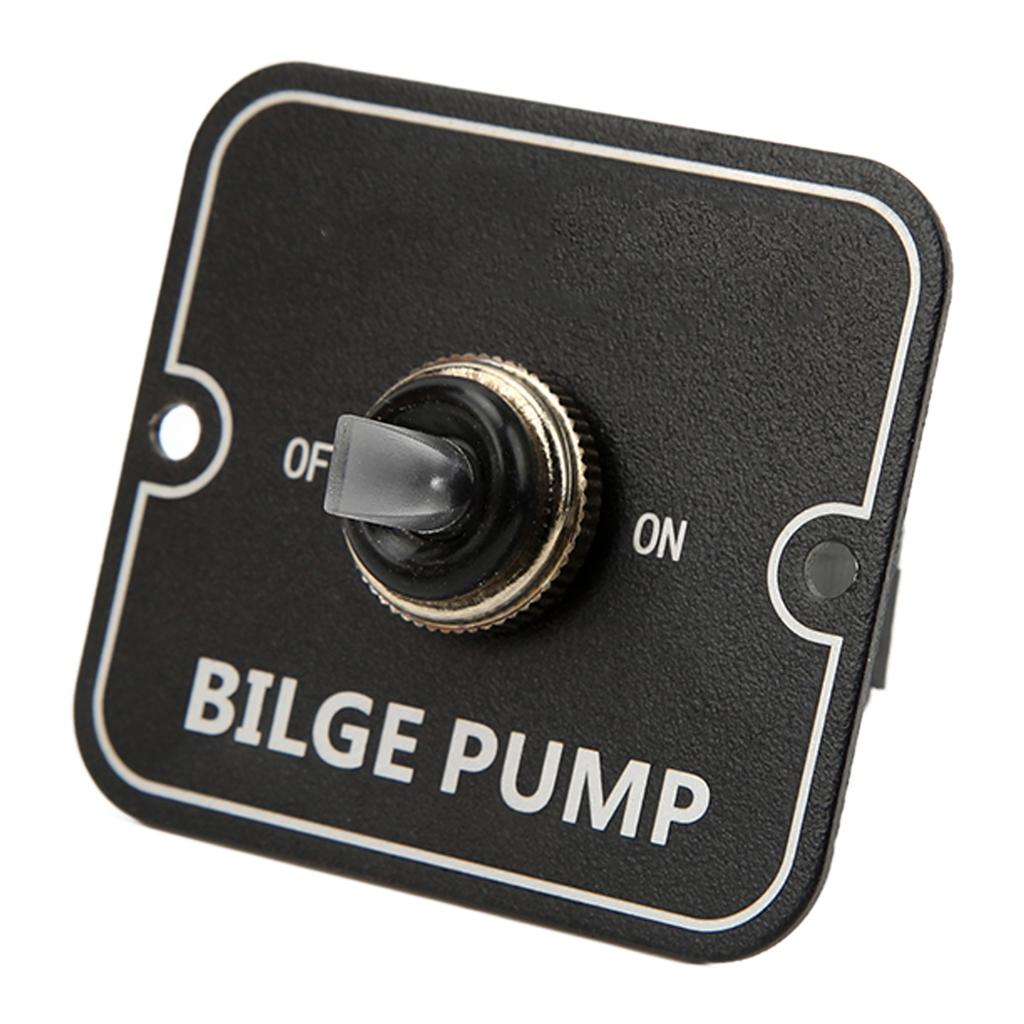 12V 24V Bilge Pump Control Switch with LED Indicator Light Sensitive Black Safe Manual Aluminum Panel