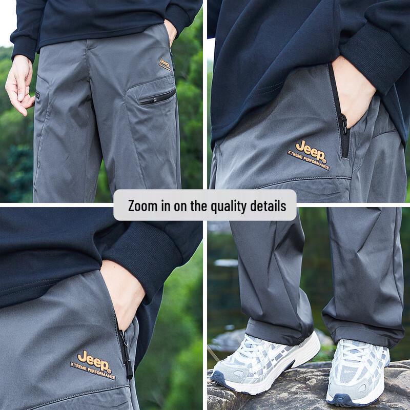 JEEP Trendy Zipper Patchwork Outdoor Cargo Pants