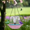 Solar Powered Hanging Bird Bath with Fountain Pump Multifunctional Bird Bath Basin Feeder and Drinker  for Nature Lovers