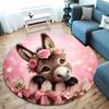 Charmant Âne avec des Fleurs Tapis de Salle de Jeux pour Enfants tapis rond pour la maison le canapé la chambre, cadeau