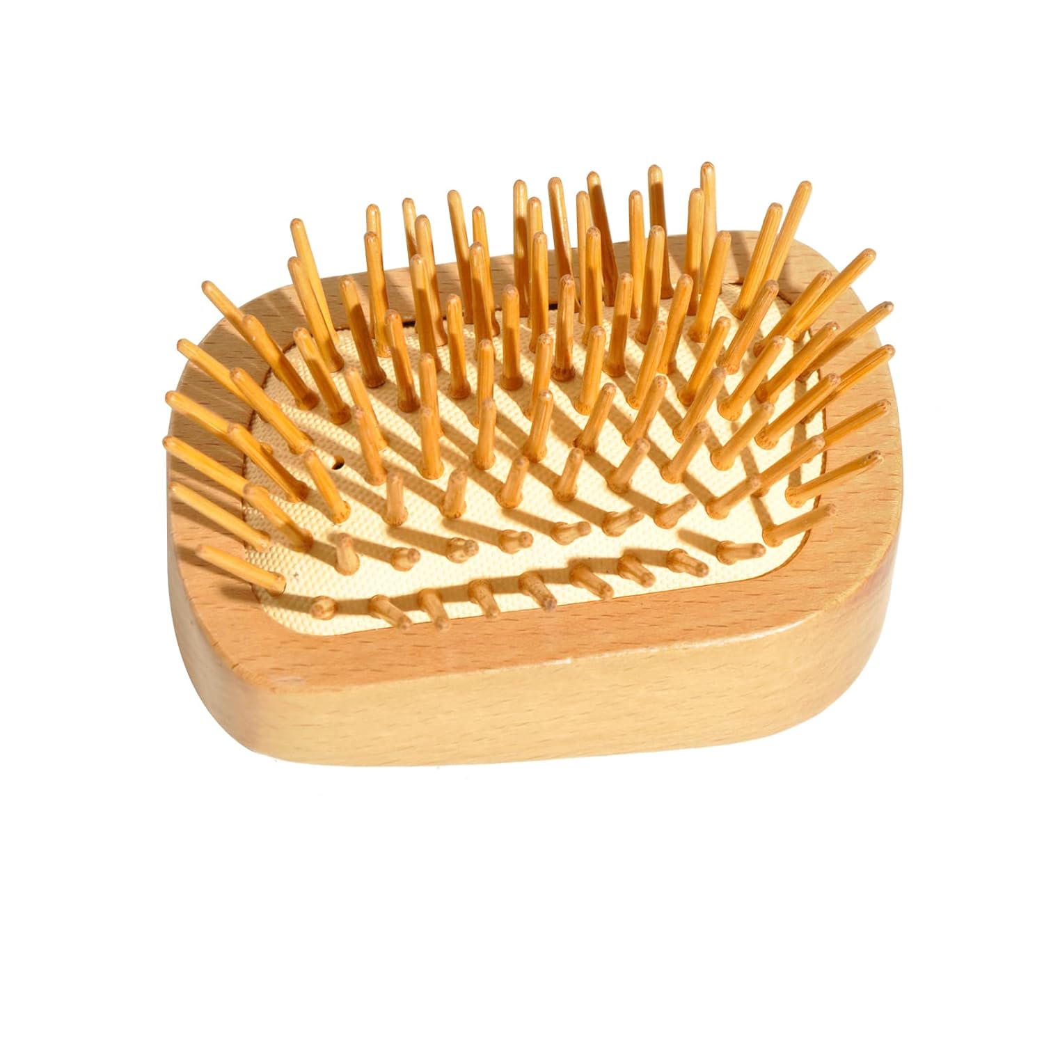 Massage Scalp Detangling Handmade Natural Wooden Hair Brush Hairbrush with Bamboo Pins естественный