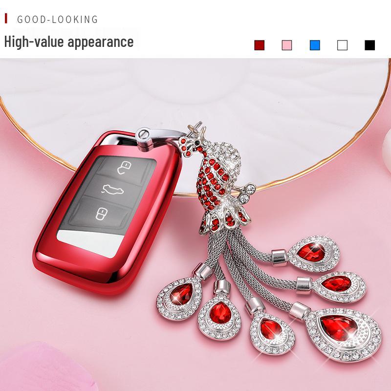 Volkswagen Key Case for Lavida, Passat, Bora, Sagitar, Tiguan, Jetta, POLO - Shell, Buckle, and Bag