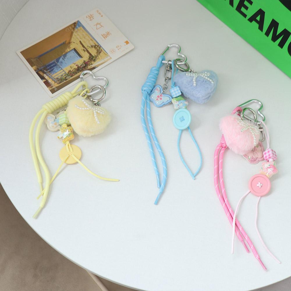 Anti-Lost Braided Rope Car Keyrings Handmade Love Heart Backpack Pendant Key Ornaments
