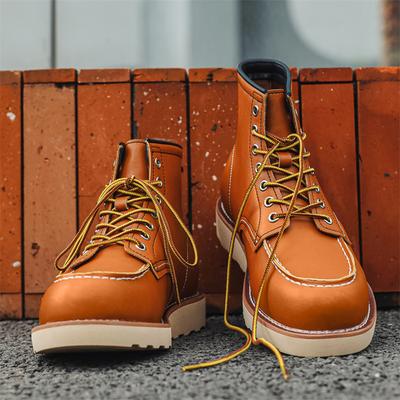 Goodyear Leather Martin Boots Classic American Retro Shoes Boots High Top Motorcycle Boots