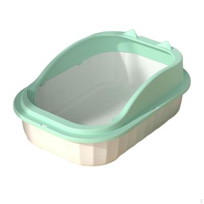 Cat Litter Box Open Top Pet Tray Easy To Clean Anti Splashing Pan Potty Toilet Bedpan