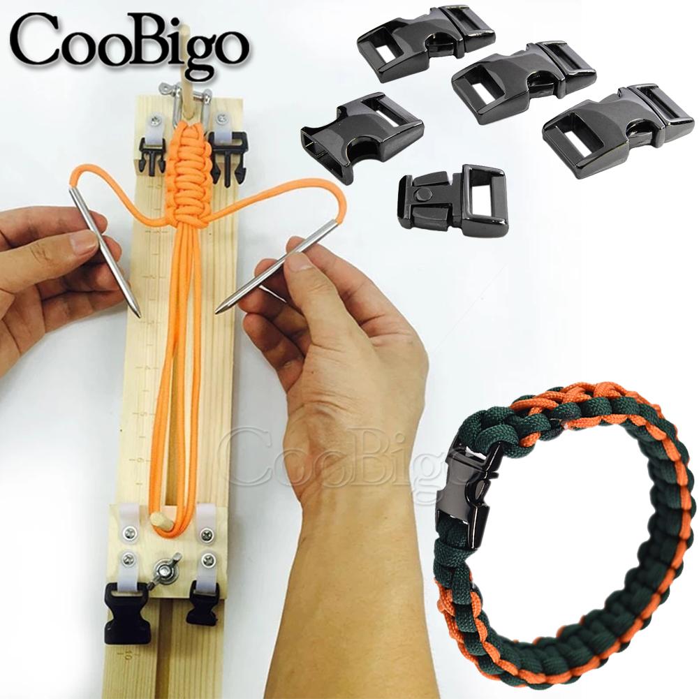 10pcs 3/8" Metal Side Release Buckles 550 Paracord Bracelet Buckle Braid Wristband Clasp Bag Backpack Strap Webbing Accessories