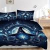 3pcs Wizard's Hat A Mystical Celestial Emblem Printed Duvet Cover Set (1 * Cover+2 * Pillowcase, Without Core), Suitable for Home Bedroom, Guest