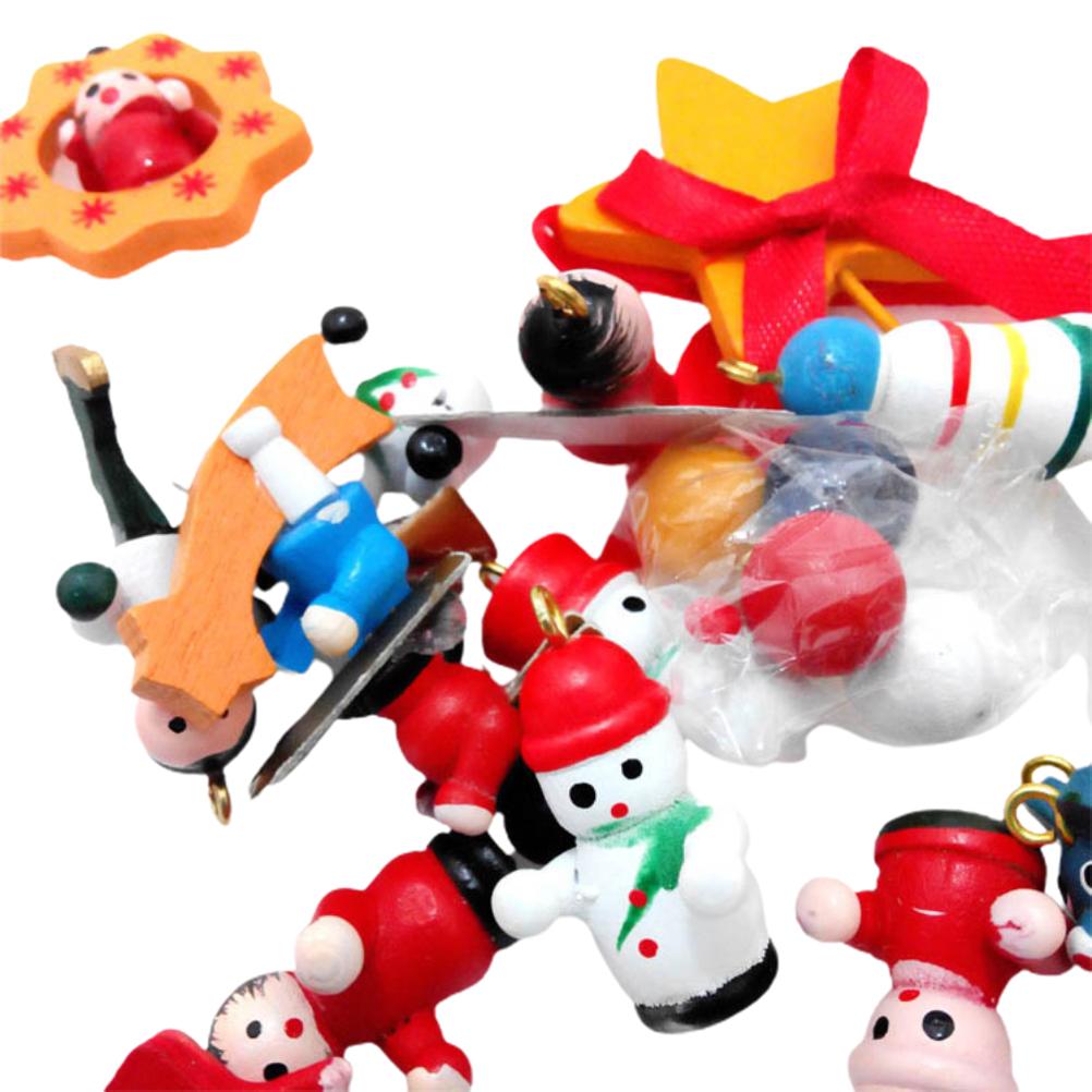 Bordsjulgransdekoration Mini Trä DIY Julgransprydnader Barn Gåva