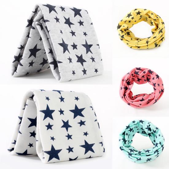 Stars Children's Cotton Neckerchief Kids Boy Girl Scarves Shawl Unisex Winter Knitting