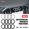 3D 4w 4 Ring Badge Accessories Car Front Bonnet Grille Rear Trunk Emblem Decoration Sticker For 4w S4 Original Replacementw4