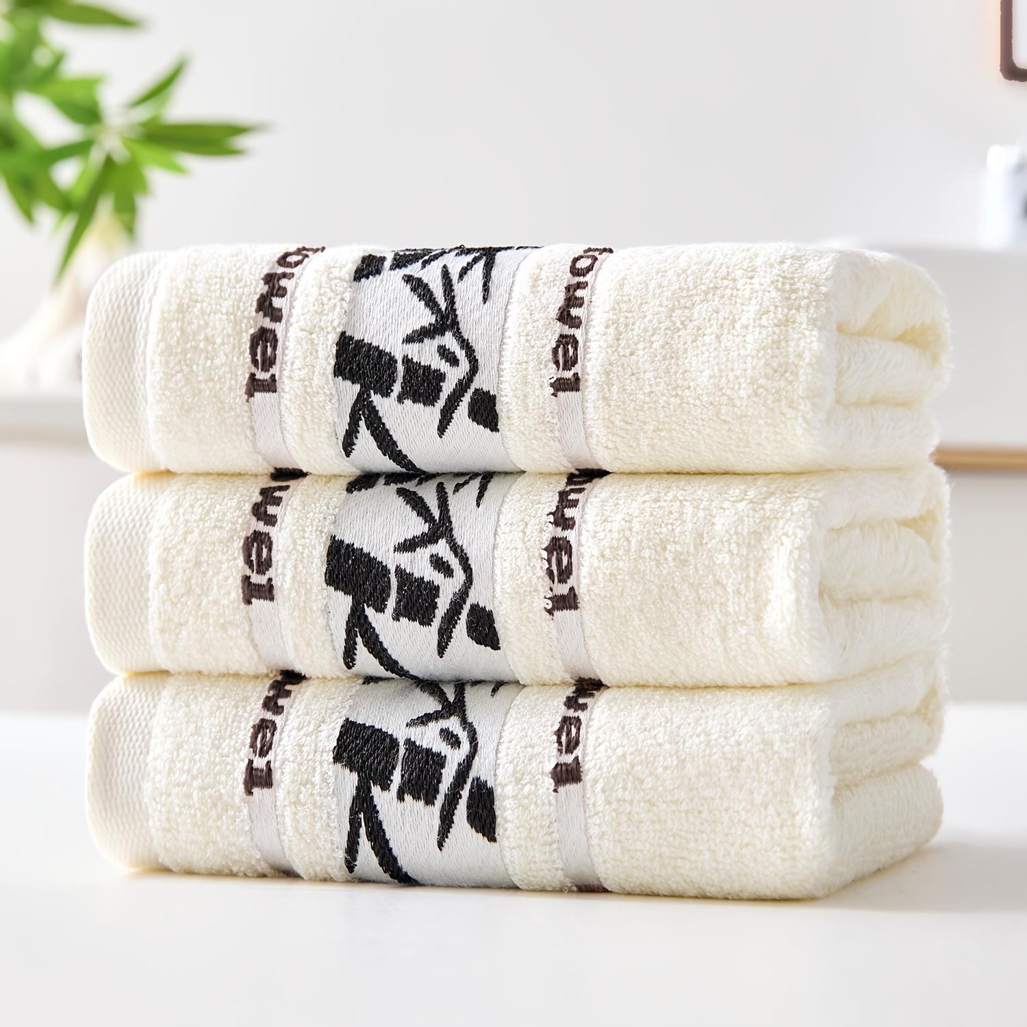 

3pcs Bamboo Fiber Embroidered Towels Set 34x34cm/34x74cm/70x140cm Bath Towels Wholesale Bathroom Towel Cover Sport Gift Towels 3pcs 34x34cm