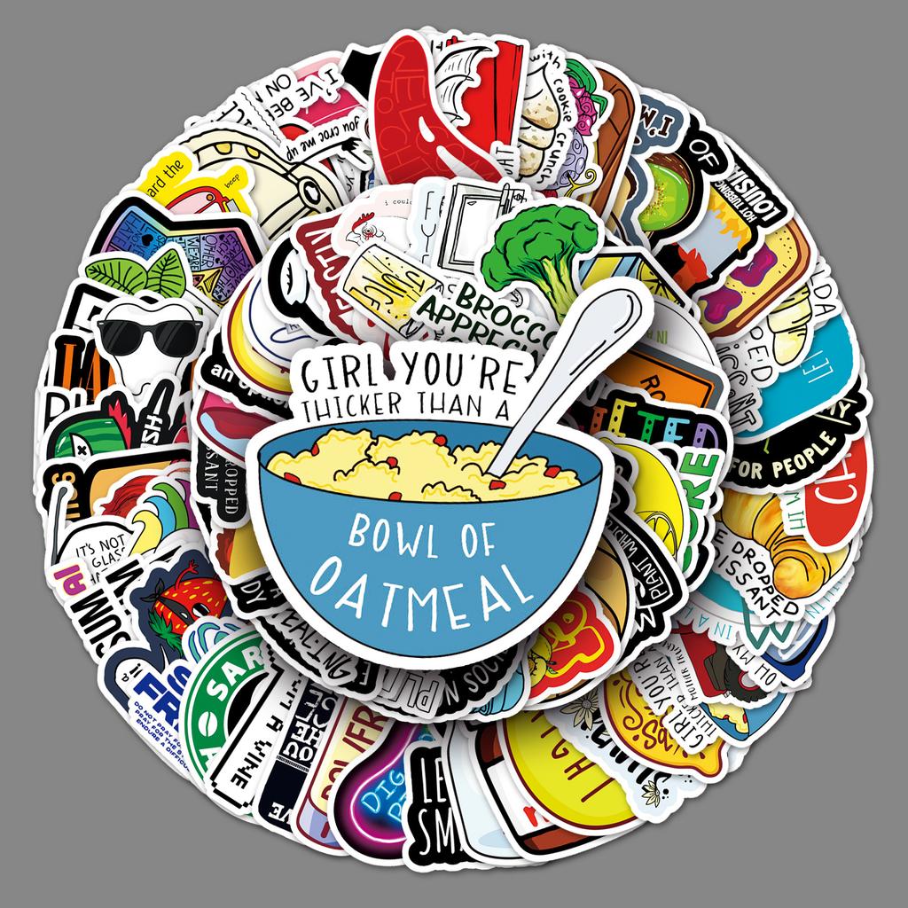 100 Pictures Ins Feng Vine Cartoon Personalized Laptop Car Skateboard Guitar Sticker Waterproof Sticker